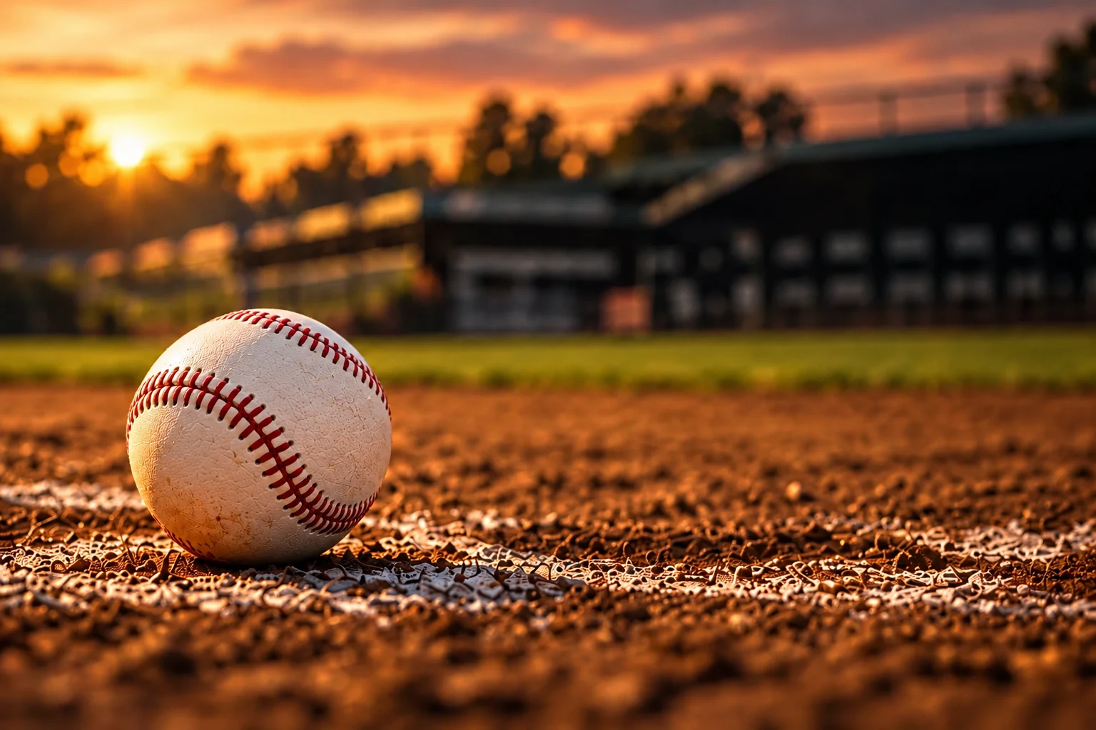 Baseball on an infield